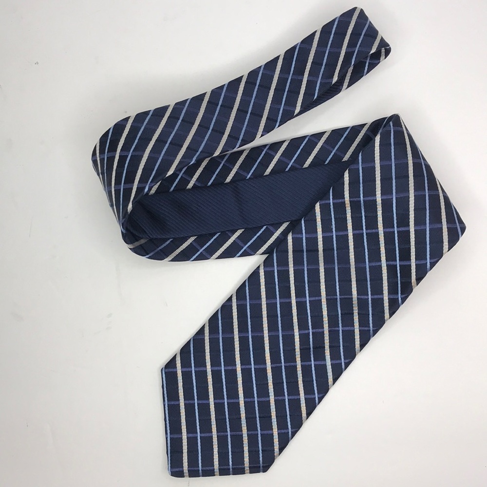Tommy Hilfiger Blue Multi Striped Silk Neck Tie